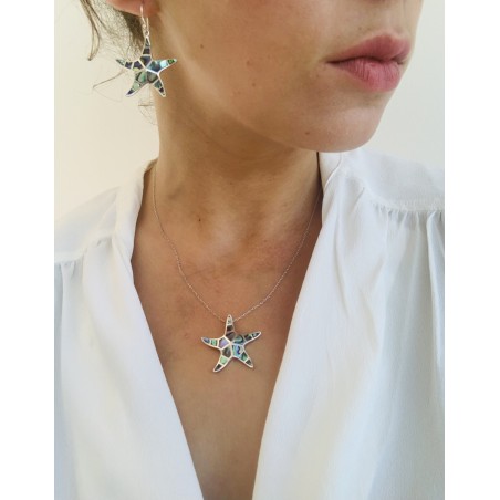 Bijou porté – pendentif Mira en nacre abalone et argent – Kiralou