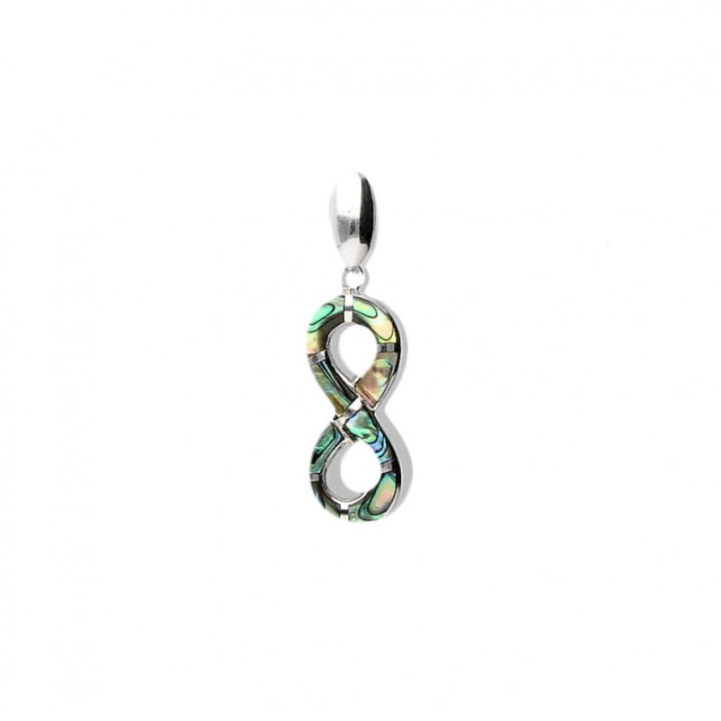 Collier Liora  – Pendentif Infini en Nacre Abalone et Argent 925