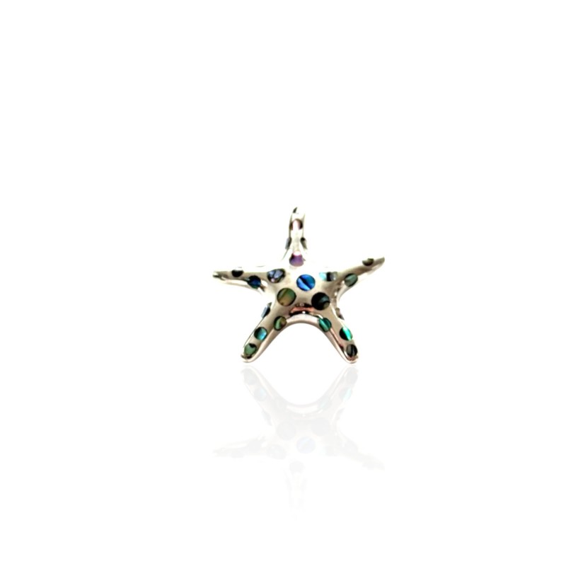 collier  étoile de mer en argent 925 incrusté de nacre abalone – Sirena