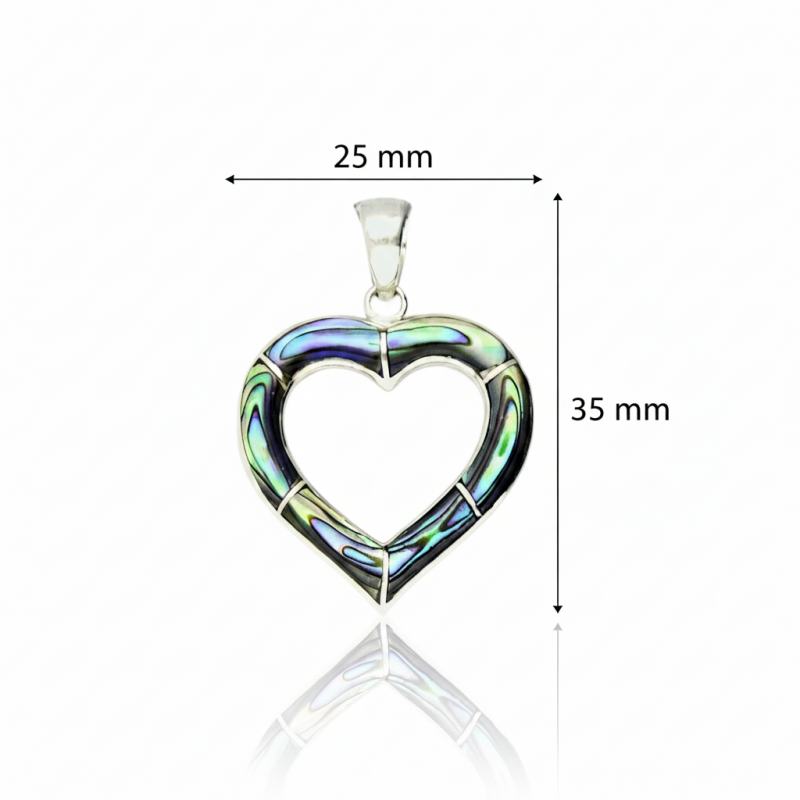 Dimensions du collier Océane en nacre abalone et argent 925