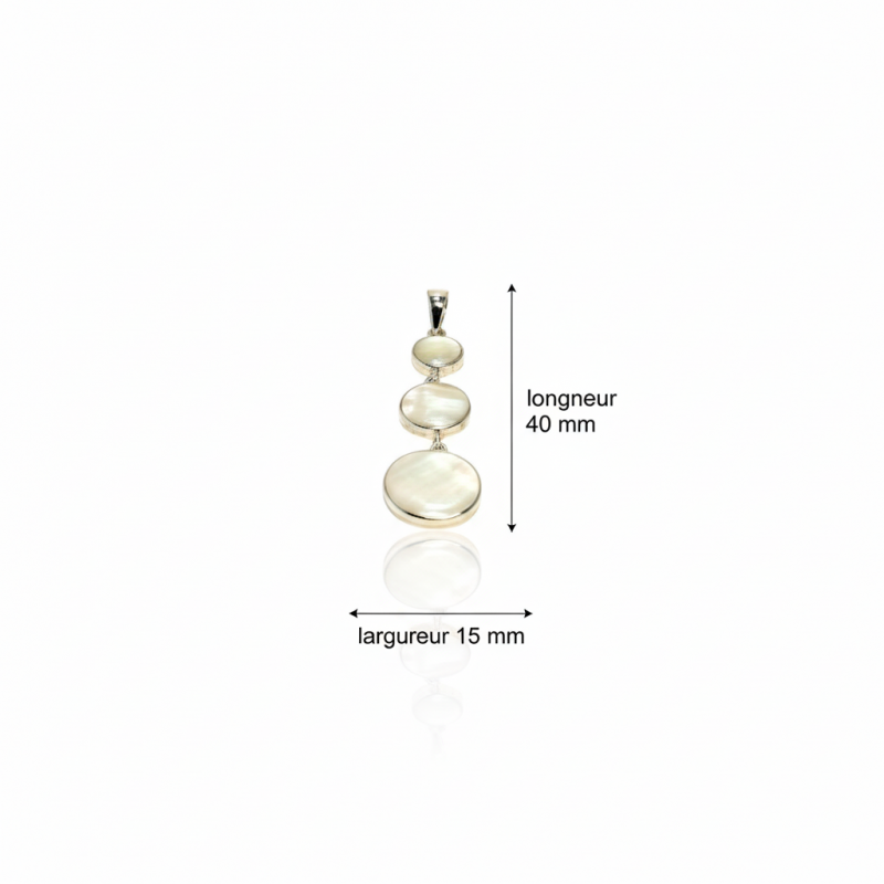 Dimensions  du collier Élina en nacre et argent 925