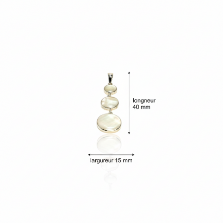Dimensions  du collier Élina en nacre et argent 925