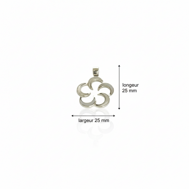 Cotations - Pendentif fleur ajourée en argent 925 et nacre naturelle – Floria