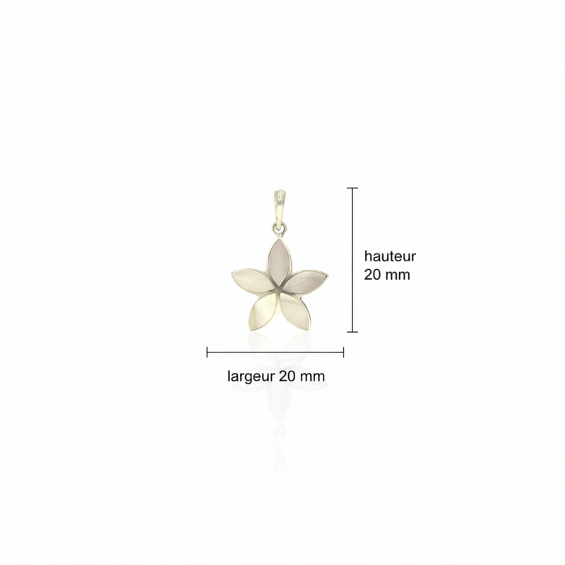 Cotations - Pendentif fleur en argent 925 et nacre naturelle – Naia