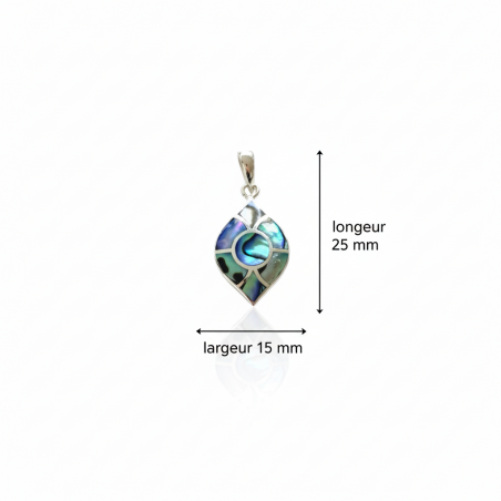 Cotations - Pendentif losange en argent 925 et nacre abalone naturelle – Calypso