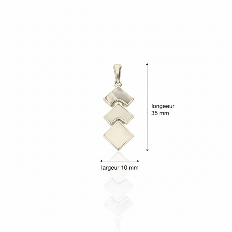 Cotations - Pendentif losange en argent 925 et nacre blanche naturelle – Élise