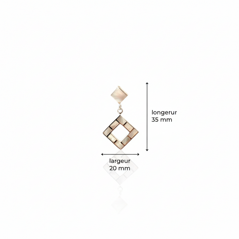 Cotations - Collier Lina – Pendentif losange en nacre naturelle et argent 925
