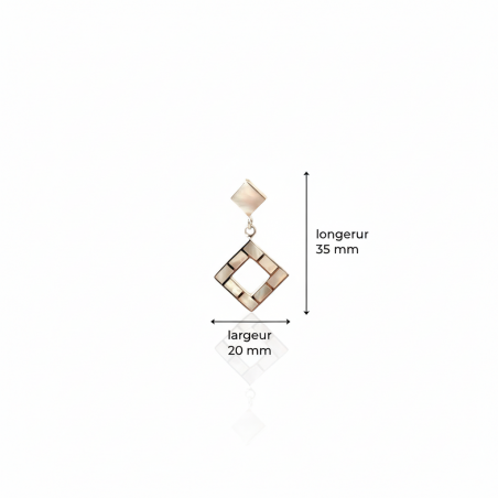 Cotations - Collier Lina – Pendentif losange en nacre naturelle et argent 925
