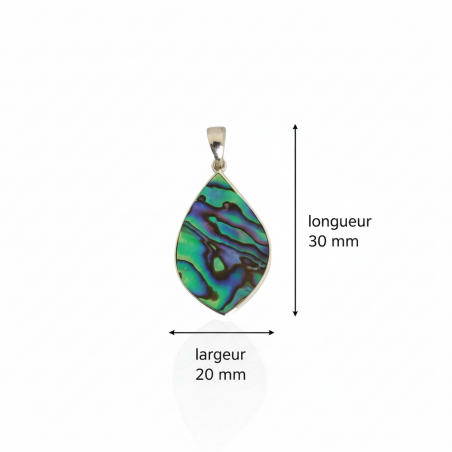 Cotations - Pendentif feuille en argent 925 avec nacre abalone – Iris