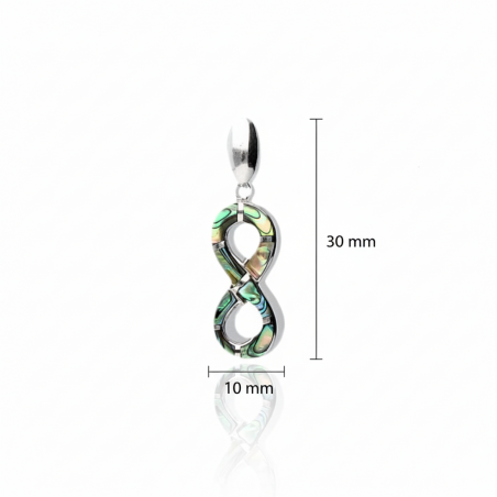 Dimensions du collier Liora en Nacre Abalone et Argent Massif
