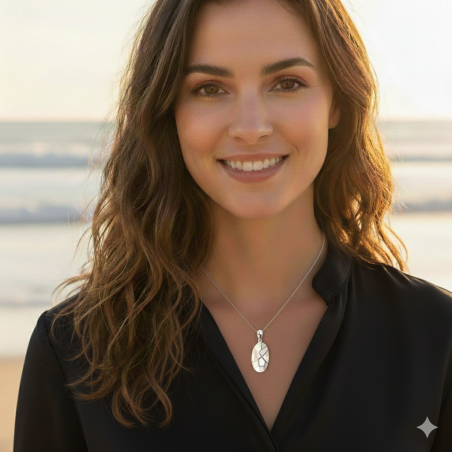 Bijou Aléna porté -Collier Nacre et Argent 925 Kiralou