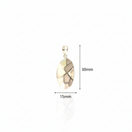 Dimensions du collier Aléna en nacre abalone et argent massif