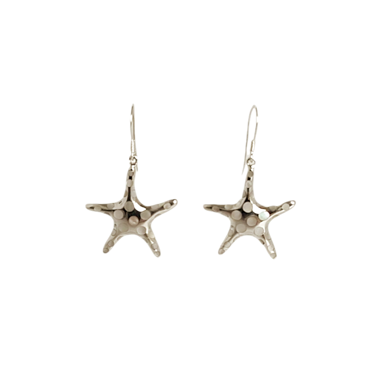 Boucles d'oreilles Nacre – Forme Étoile et en argent 925 Millièmes -Bijou Seul