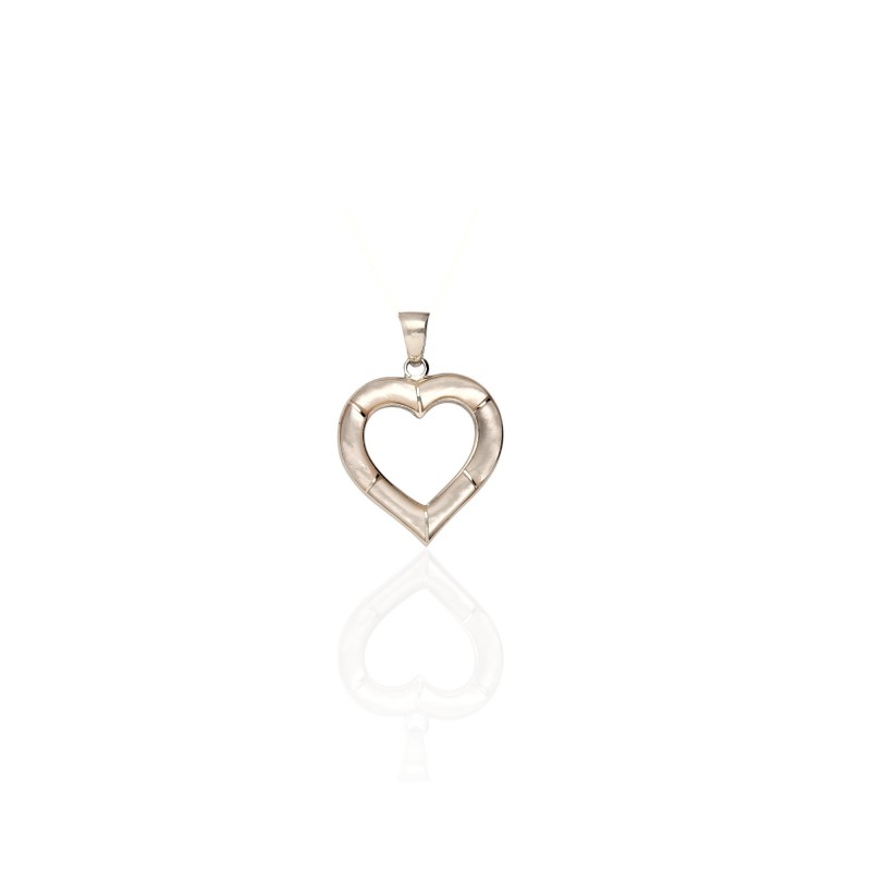 Pendentif cœur en argent 925 avec nacre blanche naturelle
