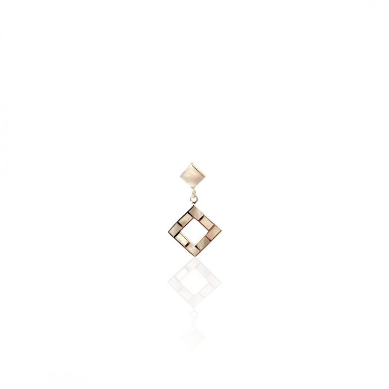 Collier Lina – Pendentif losange en nacre naturelle et argent 925