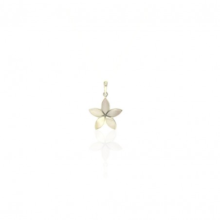 Pendentif fleur en argent 925 et nacre naturelle – Naia